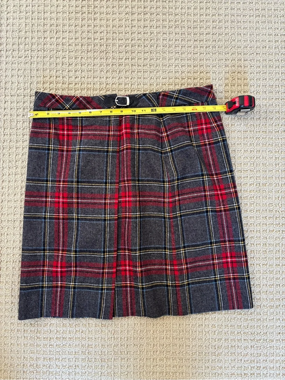 Pendleton Plaid Mini Skirt Gray Red Size 14